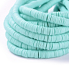 Flat Round Handmade Polymer Clay Beads CLAY-R067-6.0mm-20-4