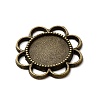 Flower Alloy Cabochon Settings X-PALLOY-N0088-33AB-NF-3