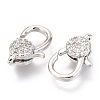 Brass Micro Pave Cubic Zirconia Lobster Claw Clasps ZIRC-O038-23P-2