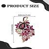 1Pc Flower Zinc Alloy Rhinestone Brooches JEWB-LP0004-22-2