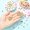 30Pcs 6 Colors Light Gold Tone Alloy Enamel Beads ENAM-YW0008-31-5
