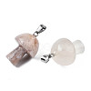 Natural Cherry Blossom Agate Pendants G-N0325-10H-2
