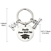 Flat Round Alloy Keychain KEYC-YW00090-01-3