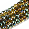 Electroplate Transparent Glass Beads Strands EGLA-Q125-005-4