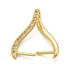 Rack Plating Brass Micro Pave Cubic Zirconia Ice Pick Pinch Bails KK-B056-01G-1