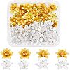 48Pcs 2 Colors 3D Brass Bead Caps KK-FH0002-42-1