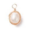 Natural Cultured Freshwater Pearl Pendants PALLOY-JF01979-02-2