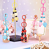 5Pcs 5 Colors Alloy & Iron Beadable Bar Keychain for DIY Crafts Jewelry Making KEYC-TA0001-28-8