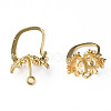 Brass Hoop Earring Findings with Latch Back Closure KK-N233-375-5