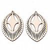 Undyed Natural Hollow Wooden Big Pendants X-WOOD-N007-083-2