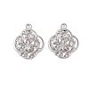 Brass Charms with Clear Glass KK-N254-57P-1