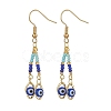 Glass Evil Eye Dangle Earrings EJEW-JE05485-1