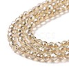 Transparent Electroplate Glass Beads Strands GLAA-H021-01B-PL02-5