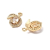 Brass Micro Pave Clear Cubic Zirconia Pendants KK-A259-21G-2