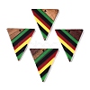 Jamaican Colour Epoxy Resin & Walnut Wood Pendants RESI-N039-122T-1