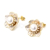 Brass Micro Pave Cubic Zirconia Enamel Stud Earrings CU-CBABA66-12B-G-4