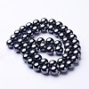 8MM Black AAA Grade Round Non-Magnetic Synthetic Hematite Beads Strands X-G-H1071-1-2