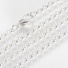 Iron Rolo Chains Necklace Making X-MAK-R015-45cm-S-1