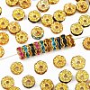 Brass Rhinestone Spacer Beads RSBG7mm-1