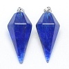 Watermelon Stone Glass Pointed Pendants KK-E757-F-09P-1