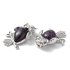 Natural Amethyst Teardrop Pendant Rhinestone Settings G-K339-02P-02-3