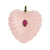 Natural Rose Quartz Carved Pendants G-C276-01G-17-1
