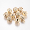 Brass Cubic Zirconia Beads ZIRC-F001-15G-1