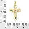 Golden Brass Micro Pave Random Color Cubic Zirconia Pendants KK-A209-07A-G-3
