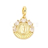 Brass Clear Cubic Zirconia European Dangle Pendants KK-D325-28G-04-1