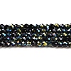 Electroplate Glass Beads Strands GLAA-H021-01A-HP09-2