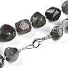 Natural Bloodstone Nuggets Beaded Necklaces for Women Men NJEW-K388-01G-3