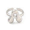 Brass Letter Open Cuff Rings for Women RJEW-G313-01A-P-2
