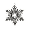 Snowflake Tibetan Style Alloy Pendant Cabochon Open Back Settings TIBEP-S295-62AS-RS-1