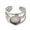 304 Stainless Steel Cuff Ring Components X-STAS-V012-01A-P-2