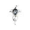 Natural Snowflake Obsidian Teardrop Pendants PW-WG60016-01-1