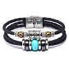 Leather Multi-strand Bracelets BJEW-F352-09P-04-1