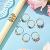 3Pcs 3 Styles Natural Rose Quartz & Amethyst & Green Aventurine Finger Rings RJEW-JR00745-5