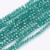 Electroplate Glass Beads Strands X-GLAA-F076-FR04-1