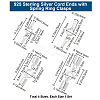 4 Sets 4 Size 925 Sterling Silver Spring Ring Clasps STER-BBC0001-44-2