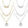 4Pcs 2 Colors Alloy Crystal Rhinestone 3 Layered Necklaces NJEW-HY0001-25B-1