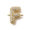 Brass Micro Pave Cubic Zirconia Letter Links KK-I717-04F-1