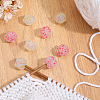 8Pcs 2 Colors Hexagon with Heart Pattern Silicone Focal Beads SIL-GF0001-52-4
