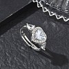 Brass & Cubic Zirconia Finger Rings CU-CBA7E55-15P-1