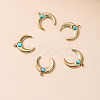 Bohemia Style Synthetic Turquoise Moon Charms BOHO-PW0001-060A-01-1