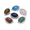 Platinum Tone Brass Gemstone Links connectors G-F339-B-1