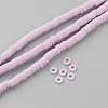 Flat Round Handmade Polymer Clay Bead Spacers CLAY-R067-3.0mm-26-1