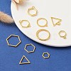 10Pcs Alloy Open Back Bezel Pendants and Links PALLOY-YWC0002-01G-5