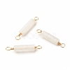 Natural White Jade Connector Charms PALLOY-JF01454-07-1