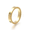 304 Stainless Steel Crystal Rhinestone Finger Rings for Women RJEW-B120-02G-2