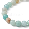 Natural Flower Amazonite Beaded Stretch Bracelet BJEW-JB09764-01-4